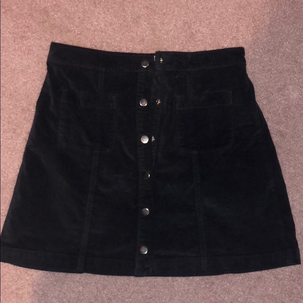 Urban outfitters button up velvet skirt